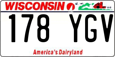 WI license plate 178YGV