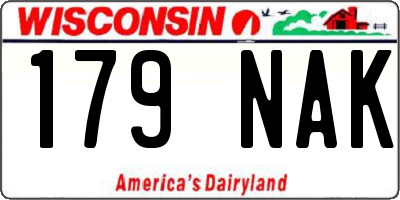 WI license plate 179NAK