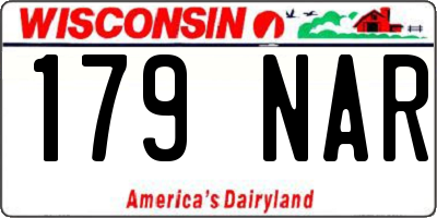 WI license plate 179NAR