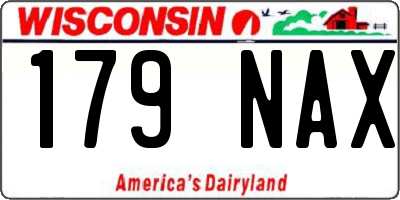 WI license plate 179NAX