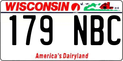 WI license plate 179NBC