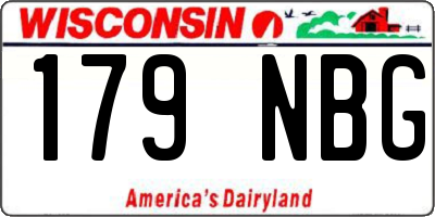 WI license plate 179NBG