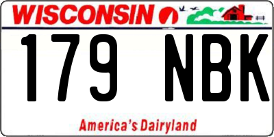 WI license plate 179NBK