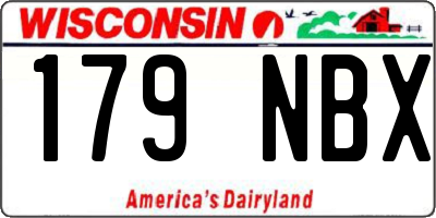 WI license plate 179NBX