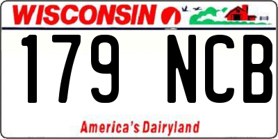 WI license plate 179NCB
