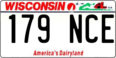 WI license plate 179NCE