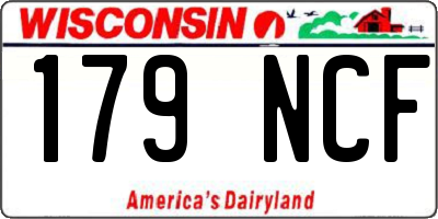 WI license plate 179NCF