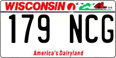 WI license plate 179NCG