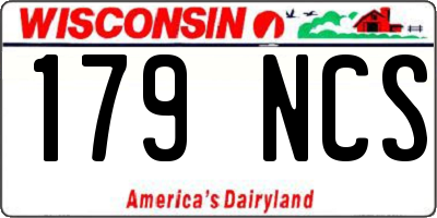 WI license plate 179NCS