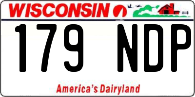 WI license plate 179NDP