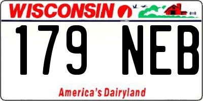WI license plate 179NEB