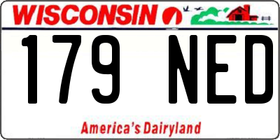 WI license plate 179NED