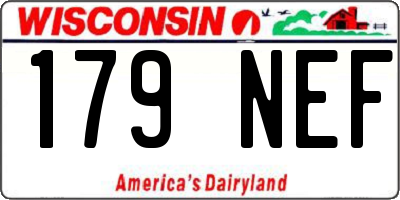 WI license plate 179NEF