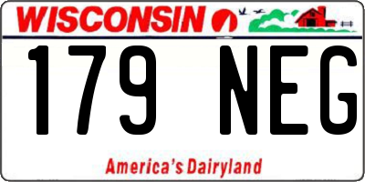WI license plate 179NEG