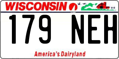 WI license plate 179NEH