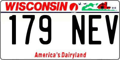 WI license plate 179NEV