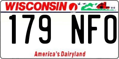WI license plate 179NFO