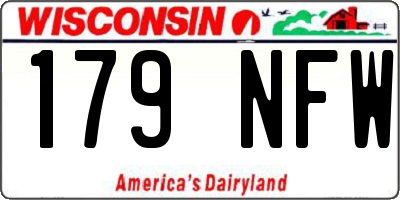 WI license plate 179NFW
