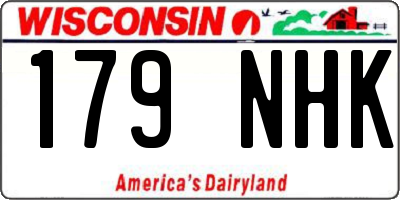 WI license plate 179NHK