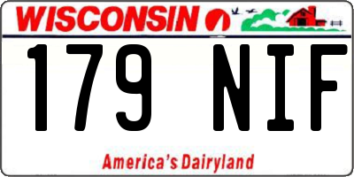 WI license plate 179NIF