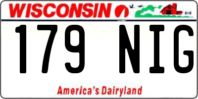 WI license plate 179NIG