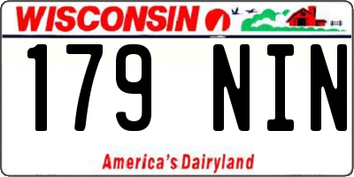 WI license plate 179NIN