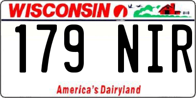 WI license plate 179NIR
