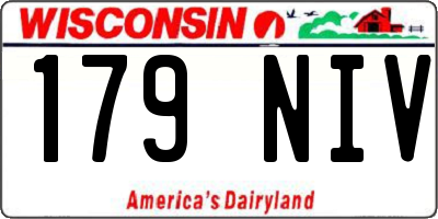 WI license plate 179NIV
