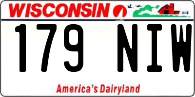 WI license plate 179NIW