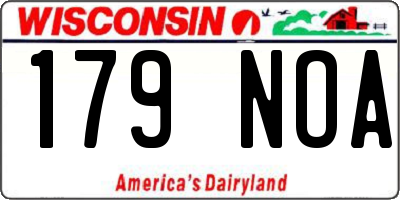 WI license plate 179NOA