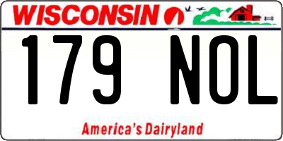 WI license plate 179NOL