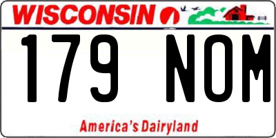 WI license plate 179NOM