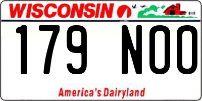WI license plate 179NOO