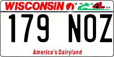 WI license plate 179NOZ