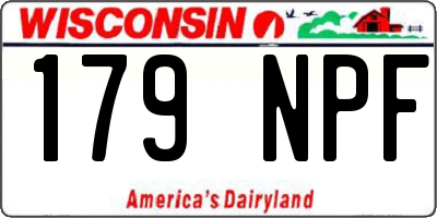 WI license plate 179NPF