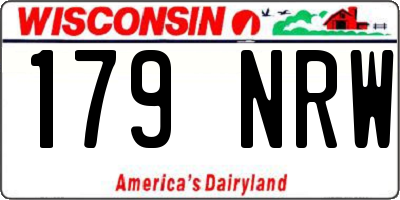 WI license plate 179NRW