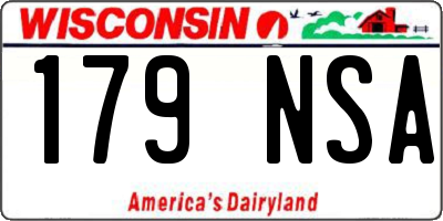 WI license plate 179NSA