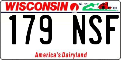 WI license plate 179NSF