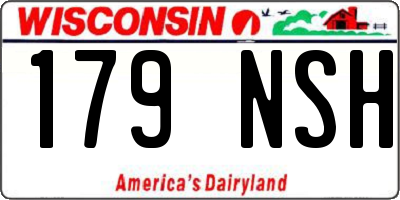 WI license plate 179NSH