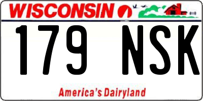 WI license plate 179NSK
