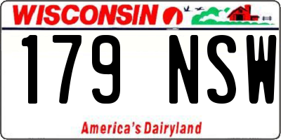 WI license plate 179NSW