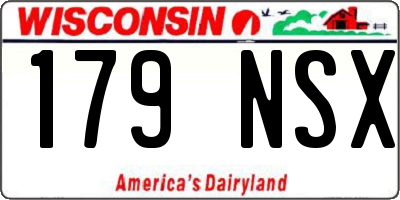 WI license plate 179NSX