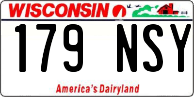 WI license plate 179NSY