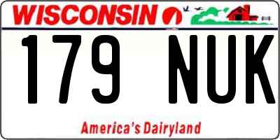 WI license plate 179NUK