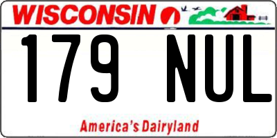 WI license plate 179NUL
