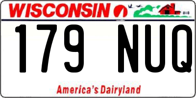 WI license plate 179NUQ
