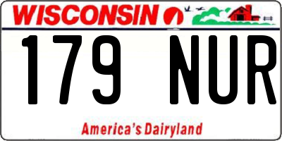 WI license plate 179NUR
