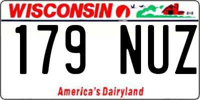 WI license plate 179NUZ
