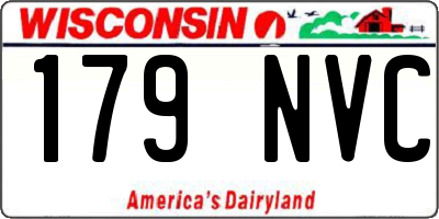 WI license plate 179NVC