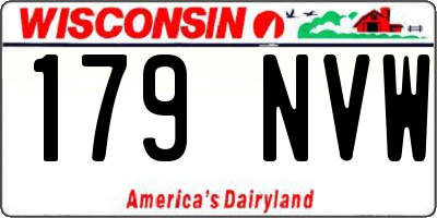 WI license plate 179NVW